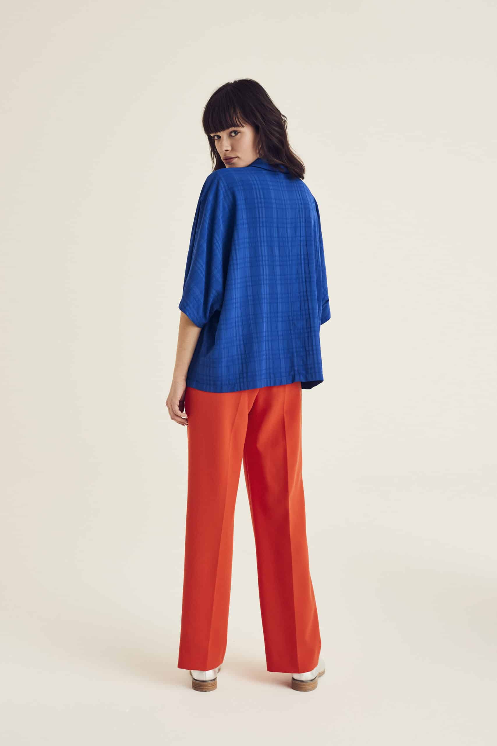 Cobalt blue textured blouse - Image 4