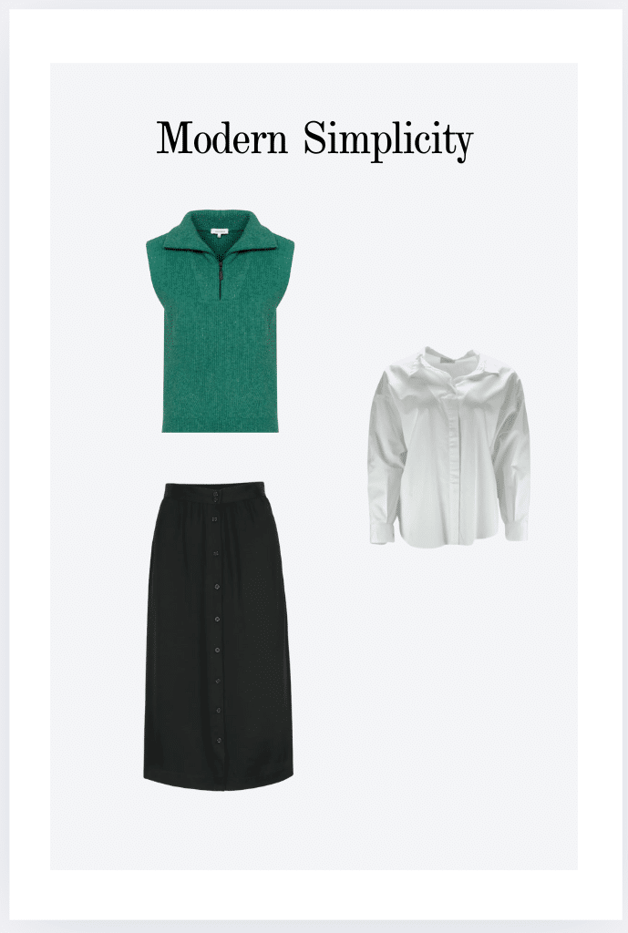 Green sleeveless pull shirt vest with collar and ribbed knit fabric - Image 5