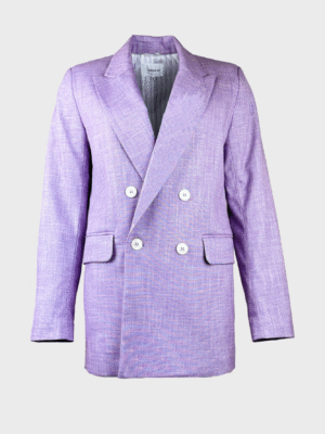 Purple double-breasted blazer