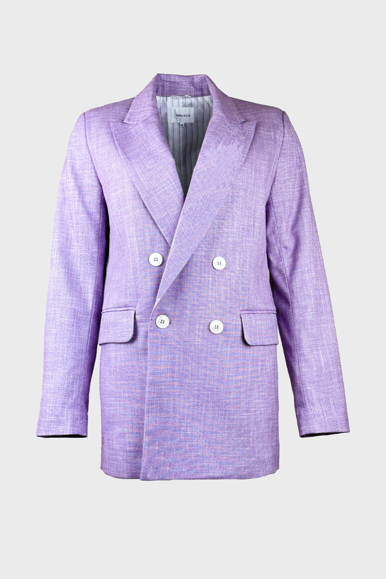 Purple double-breasted blazer
