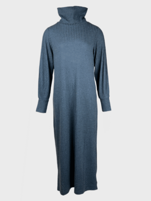 Ribbed hooded midi dress