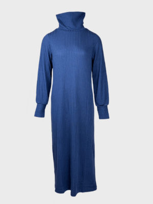 Ribbed hooded midi dress