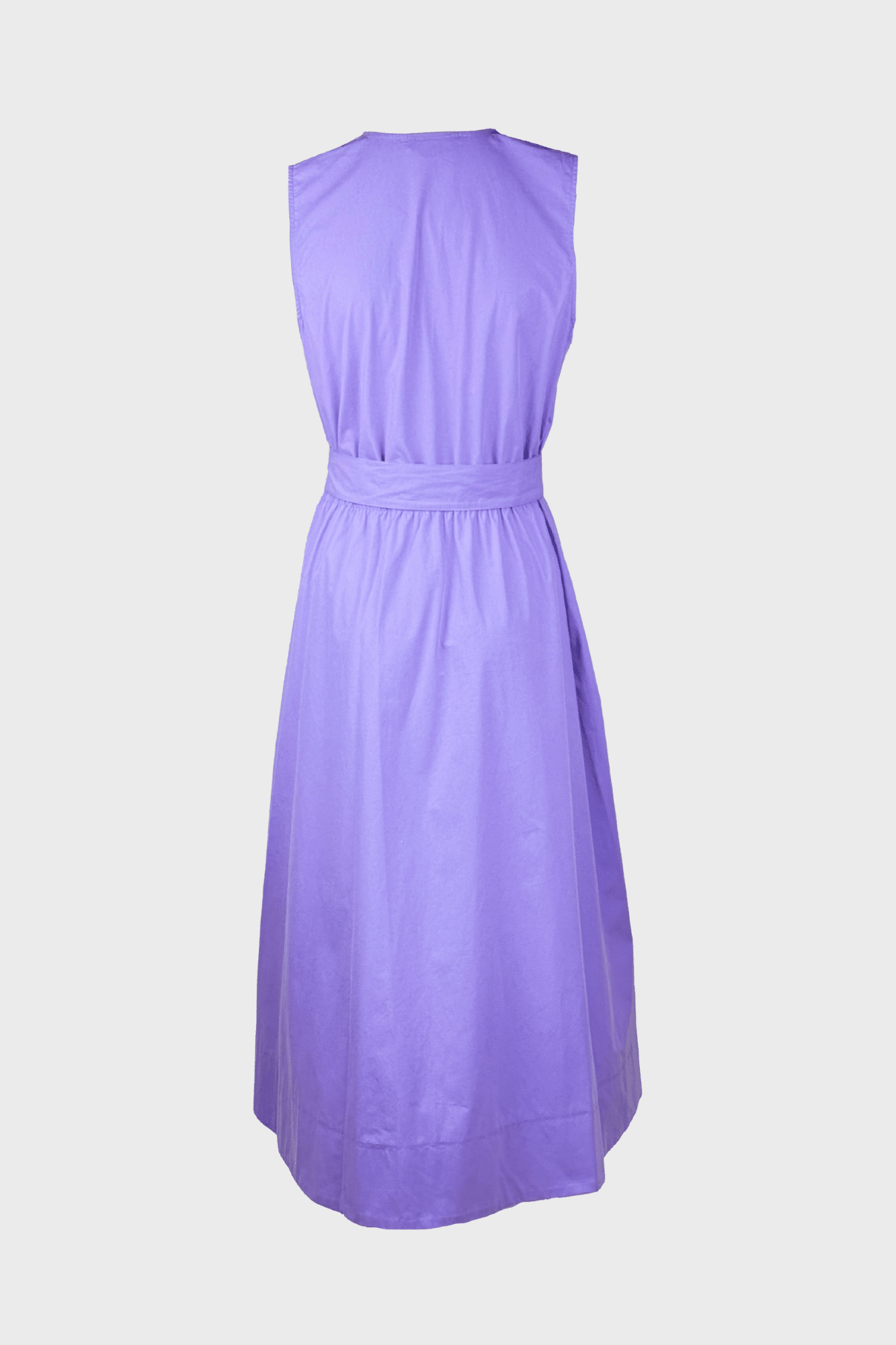 Sleeveless purple midi dress with V-neckline and elasticated waist - Image 2