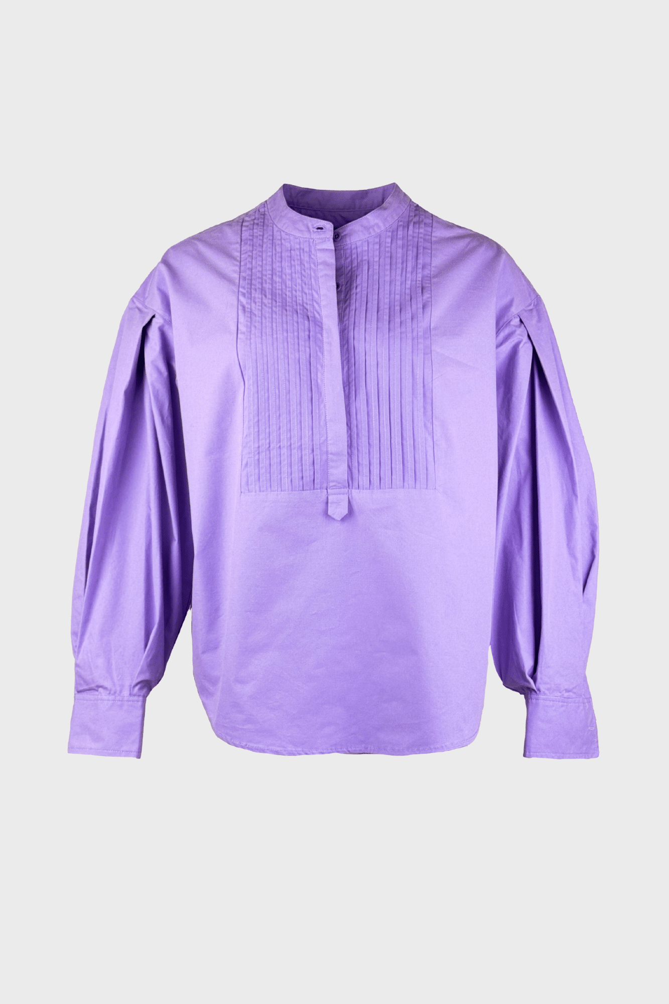 Purple blouse with matching collar and pintuck detailing
