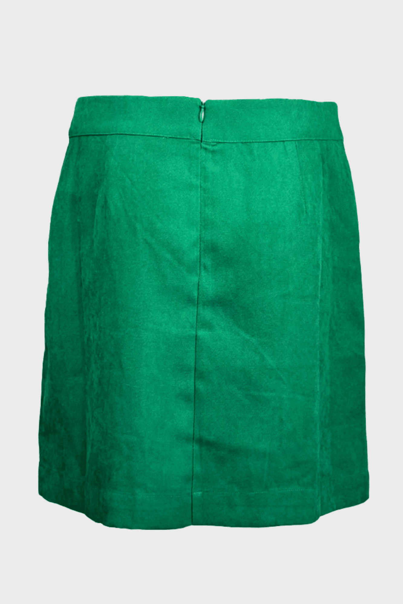 Reda - green mini skirt with structured fit and concealed back zipper - Image 2