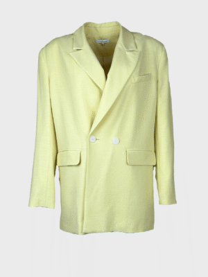 Pastel yellow blazer with tailored fit