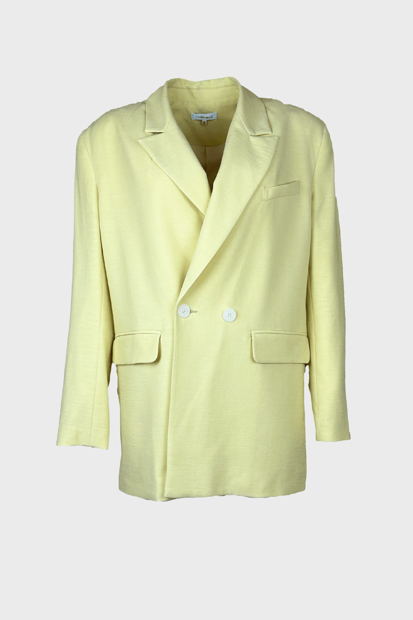 Pastel yellow blazer with tailored fit