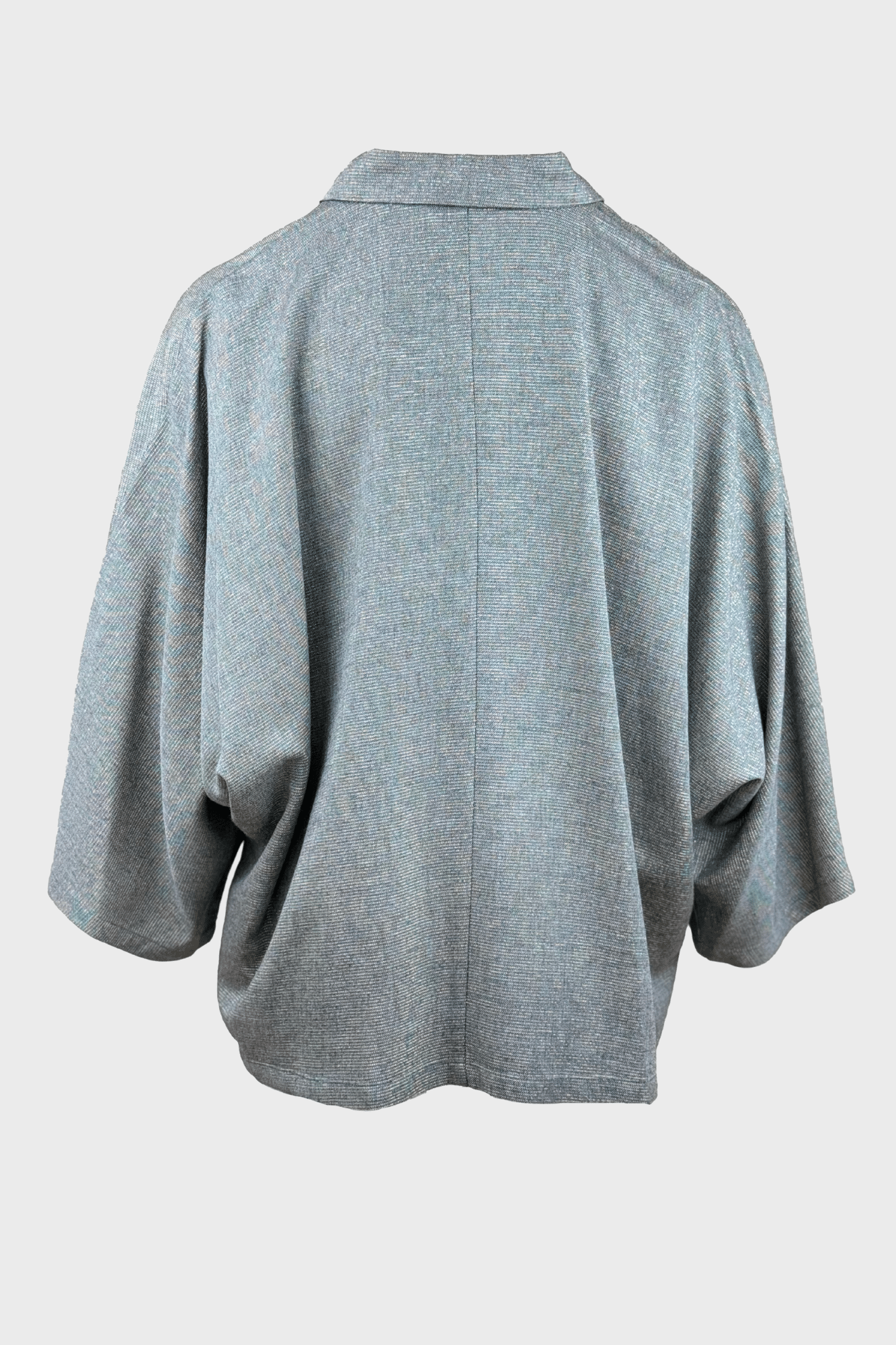 Grey poncho-style blouse with subtle shimmer - Image 2