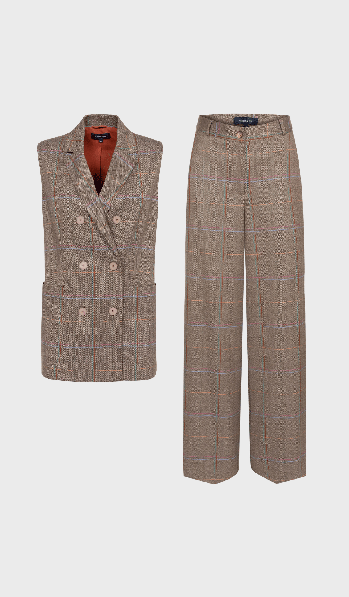 Bronze colored wide-leg trousers - Image 2