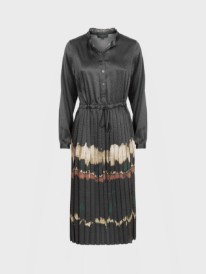 Bronze knit-detail dress