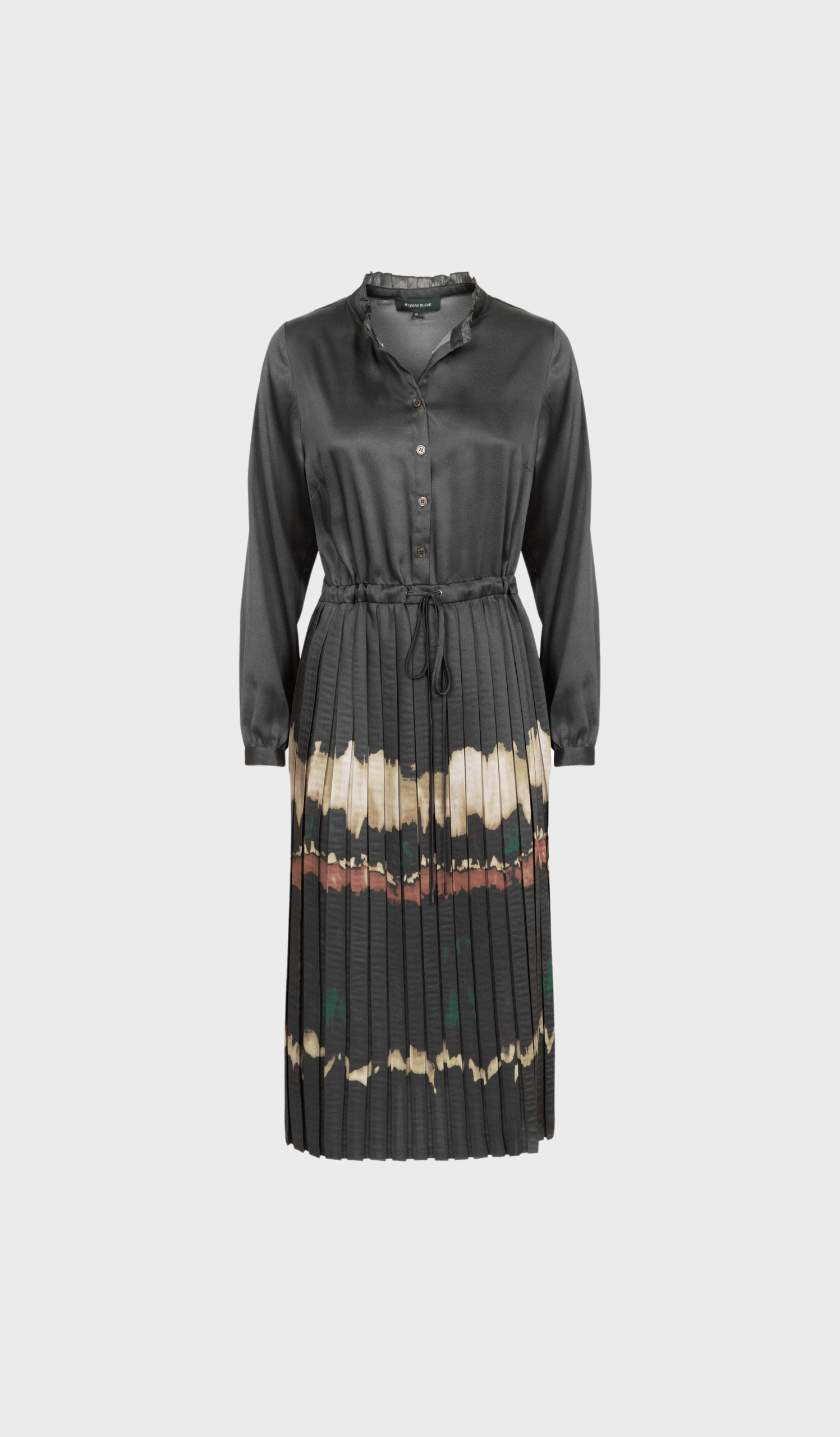 Bronze knit-detail dress