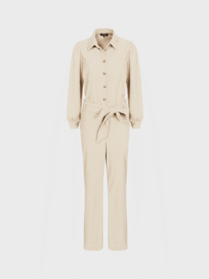 Striped cream jumpsuit