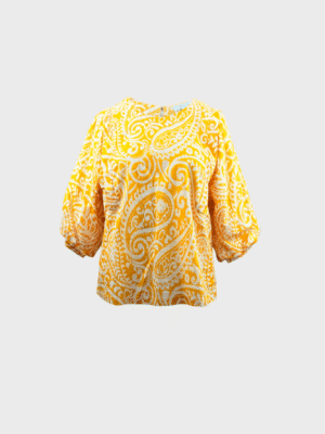 Yellow paisley-print blouse