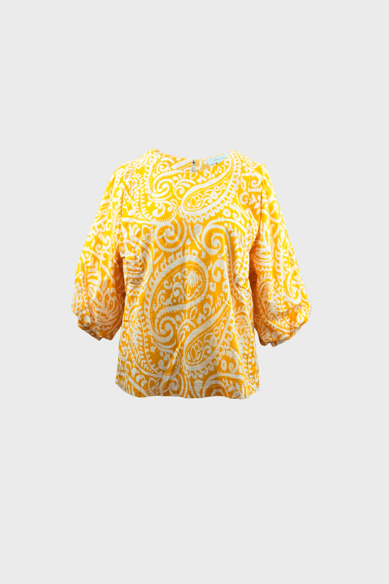 Yellow paisley-print blouse