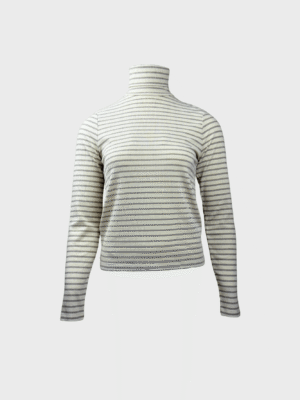 Striped turtleneck top