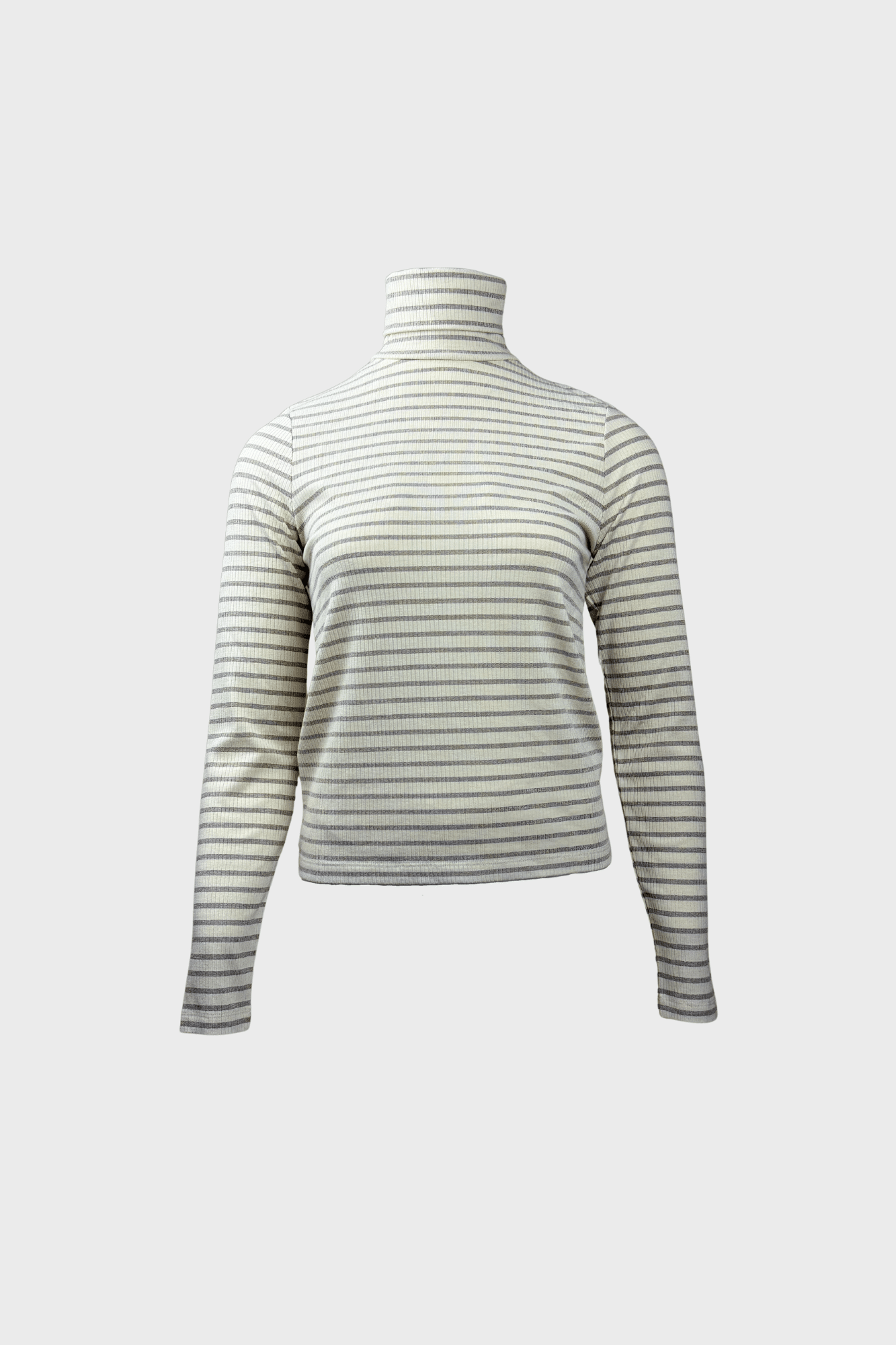 Striped turtleneck top
