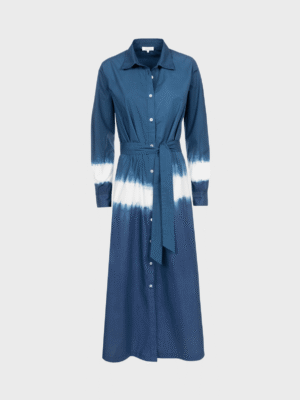 Blue long-sleeved dress