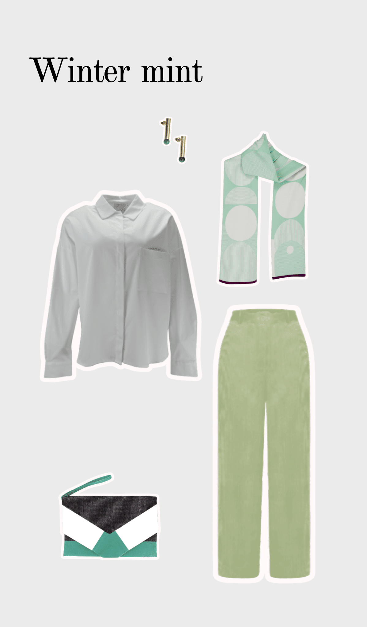 Mint-green comfortable classic pants - Image 2