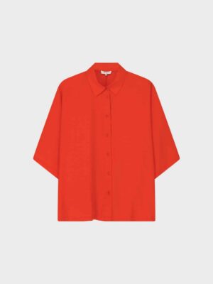 Red oversized blouse