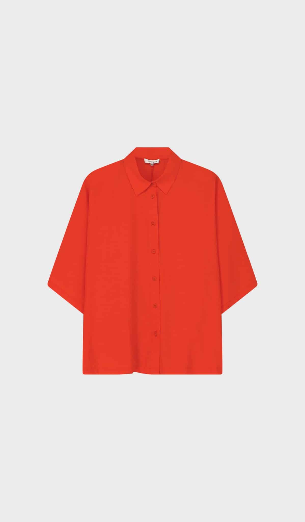Red oversized blouse