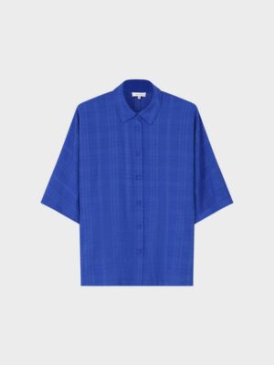 Cobalt blue textured blouse