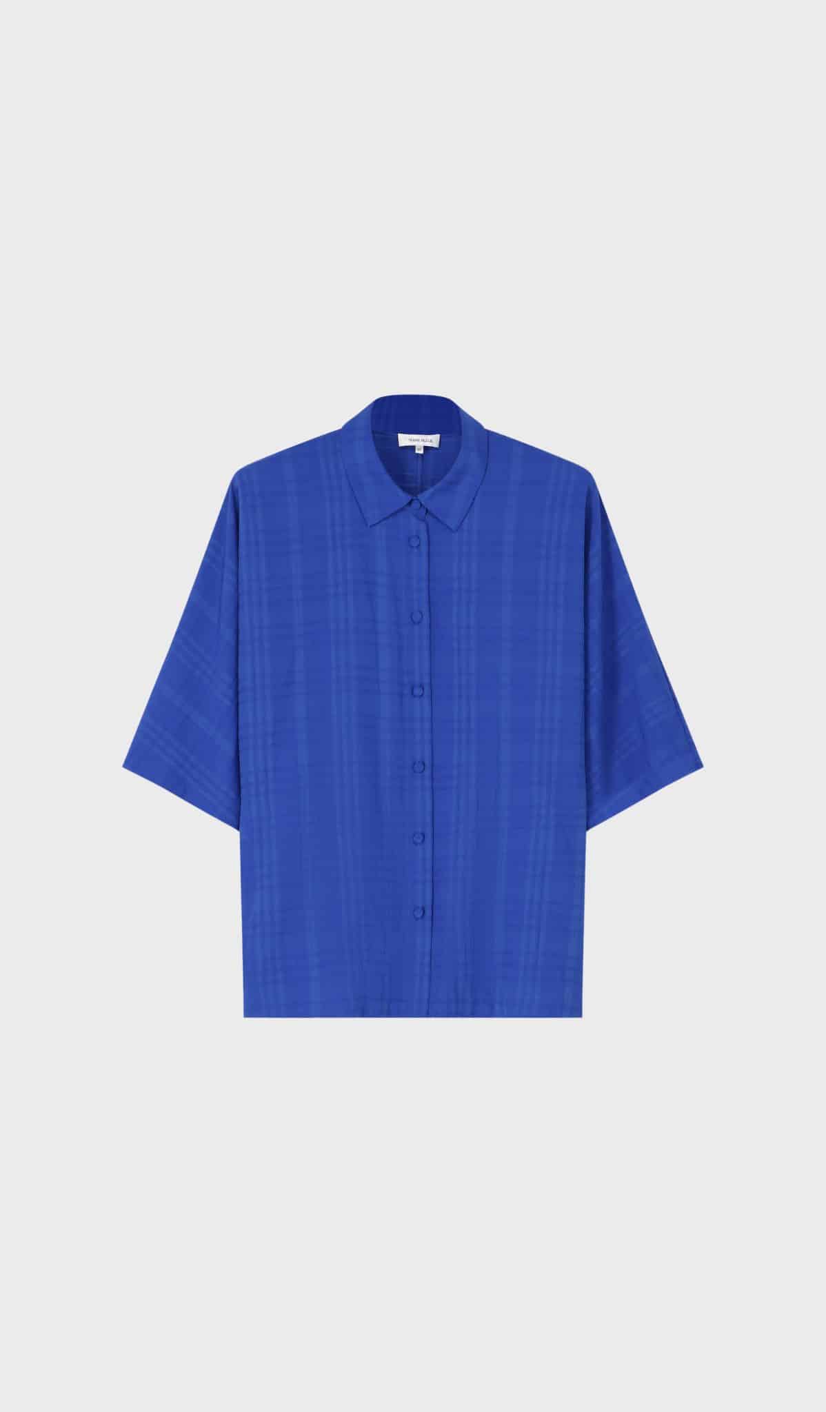Cobalt blue textured blouse